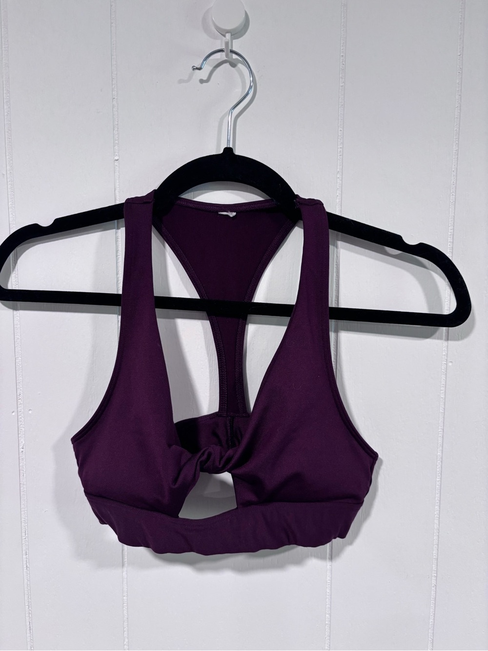 PINK Victoria's Secret Deep Plum Twist-Front Sports Bra